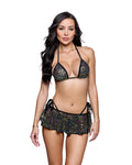 Wild Sequin Net Flutter Skirt Dance Skirt in Black by Build-A-Hoochie