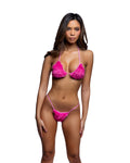 Lush Faux Fur Cuddle Bikini Set Dancewear Set in Pink by Build-A-Hoochie