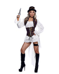 Sultry Steampunk Babe Costume Set in White by Build-A-Hoochie