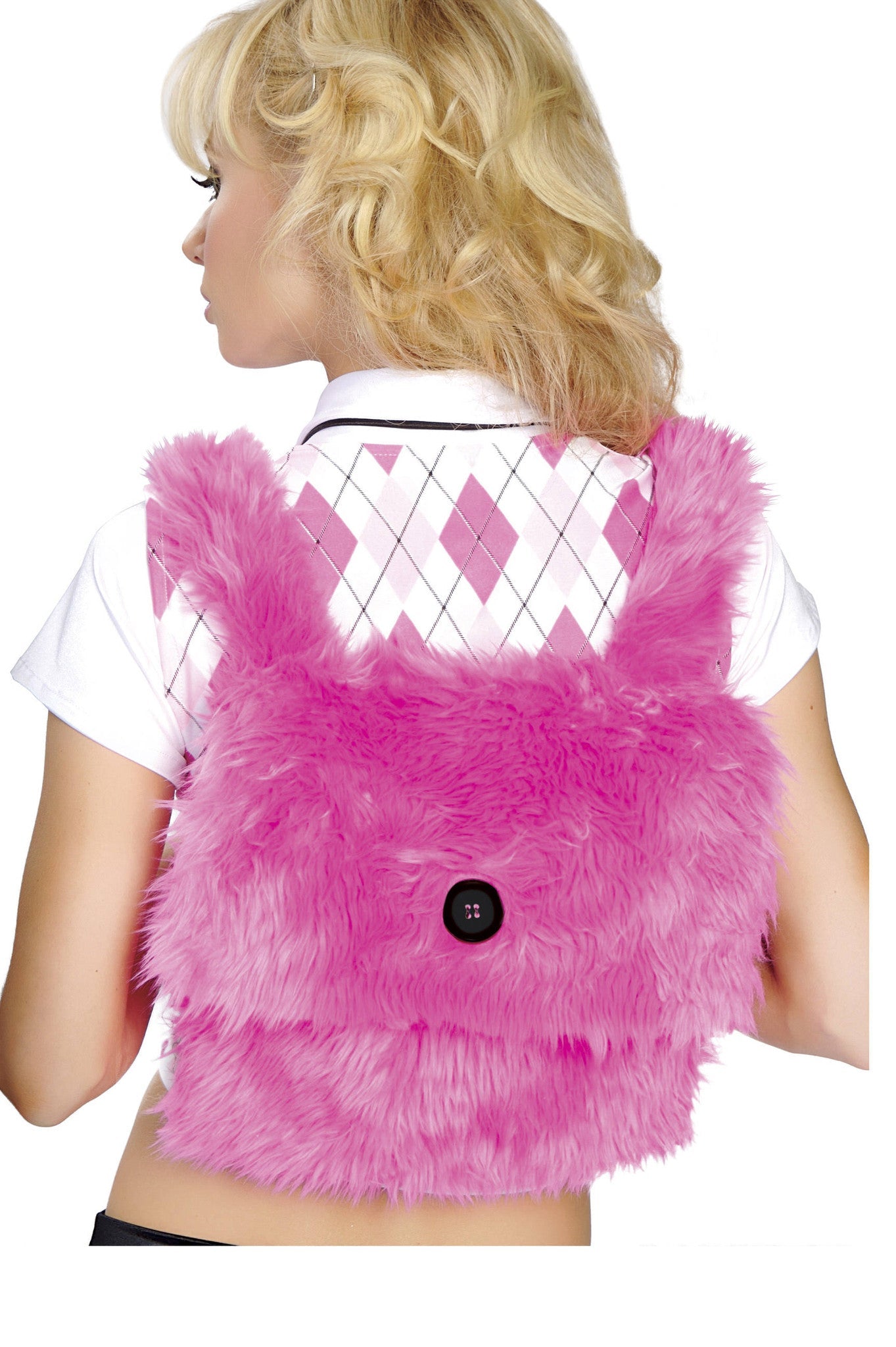 Hot pink Artisanal Fur Back Pack Ravewear Size ONE SIZE