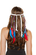 White Indian Headband Costume Headwear in White by Build-A-Hoochie