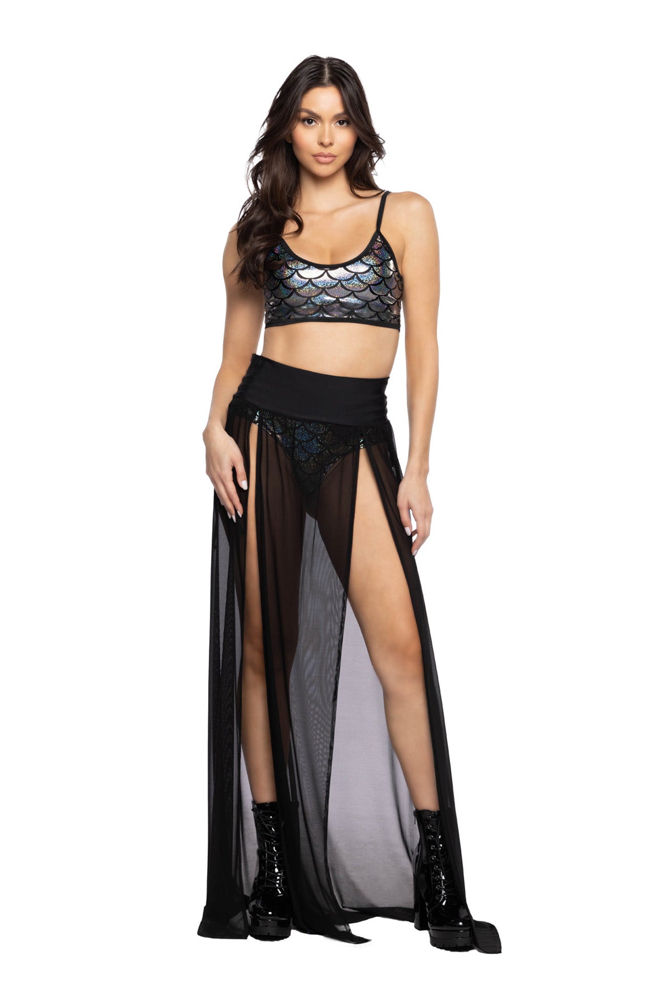 BAHFF470 - Goddess Long Two-Slit Skirt