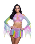 Fierce Flow Top & Skirt Set Ravewear Set in Pastel by Build-A-Hoochie