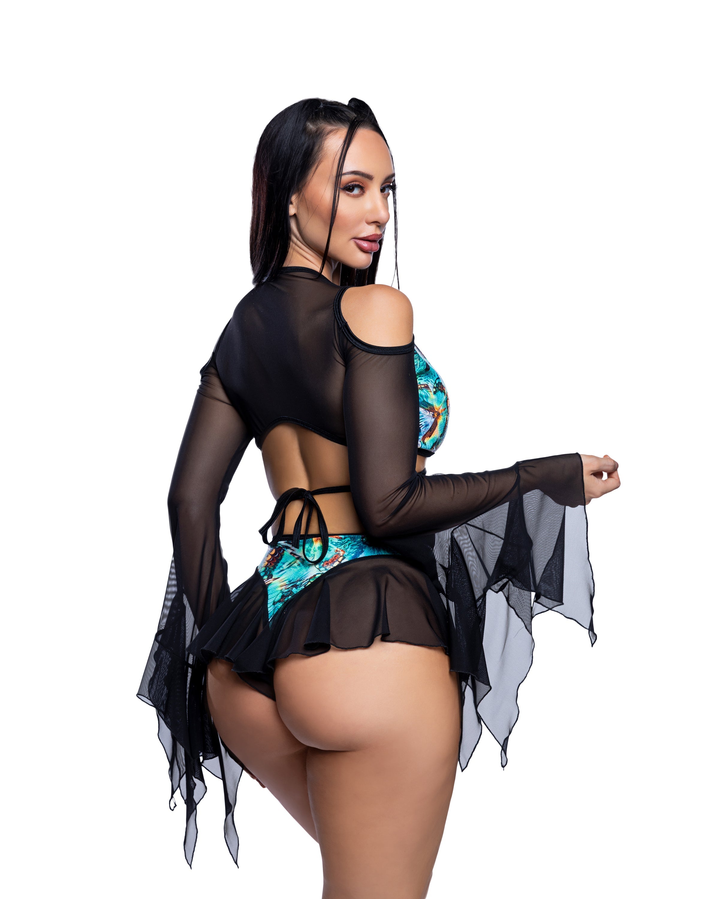 BAHJR266 - Vibrant Butterfly Flutter Shorts