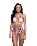 Regal Criss-Cross Halter Top Rave Top in Baby Pink by Build-A-Hoochie