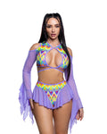 Hypnotic Flow Top Rave Top in Neon Multi by Build-A-Hoochie
