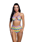 Lush Criss-Cross Top Rave Top in Neon Multi by Build-A-Hoochie