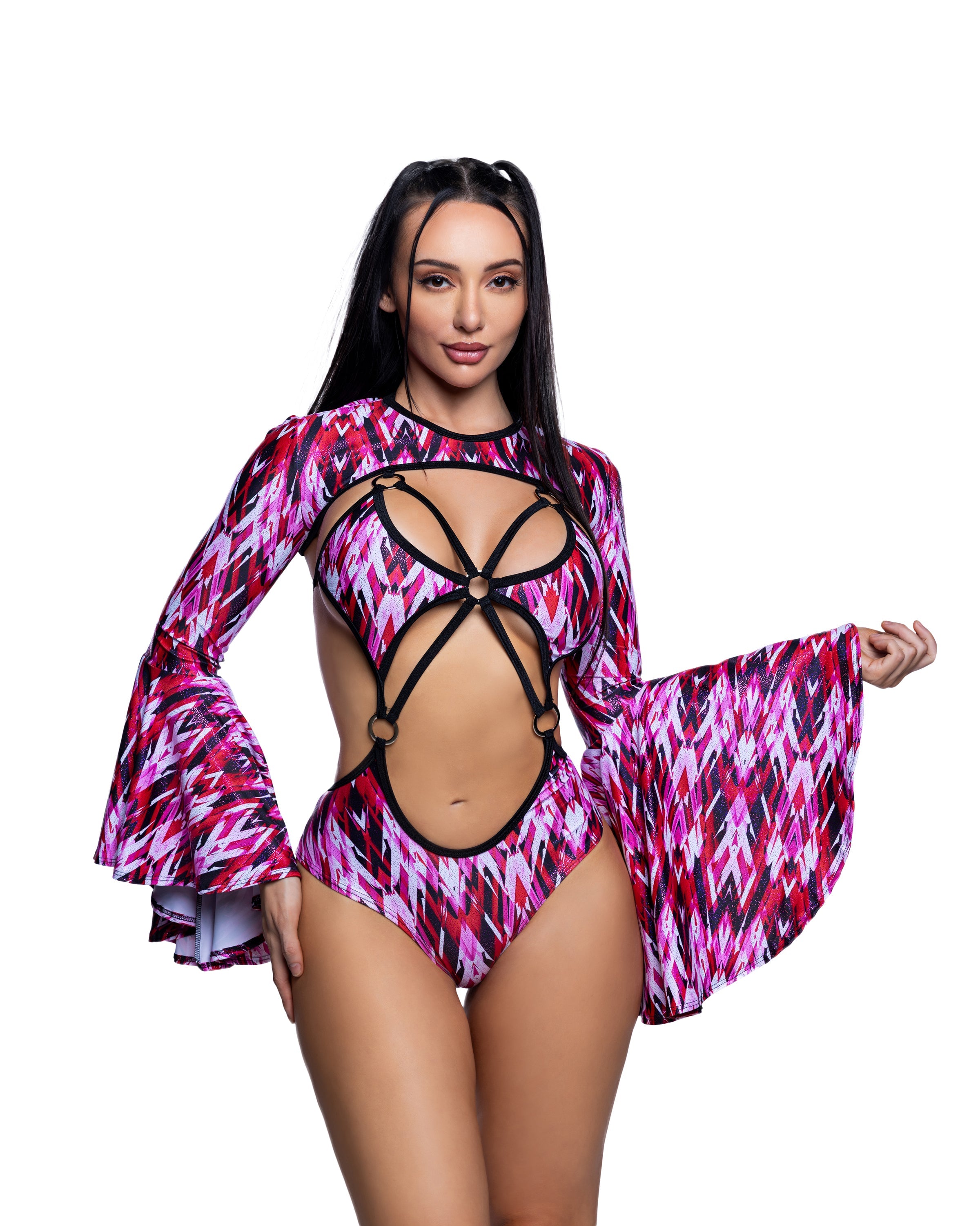 BAHJR281 - Iridescent Bell-Sleeve Shrug