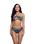 Playful Ring Top & Short Set Ravewear Set in Neon Pixels by Build-A-Hoochie