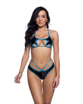Hypnotic PVC Star Top & Short Set Ravewear Set in Black by Build-A-Hoochie