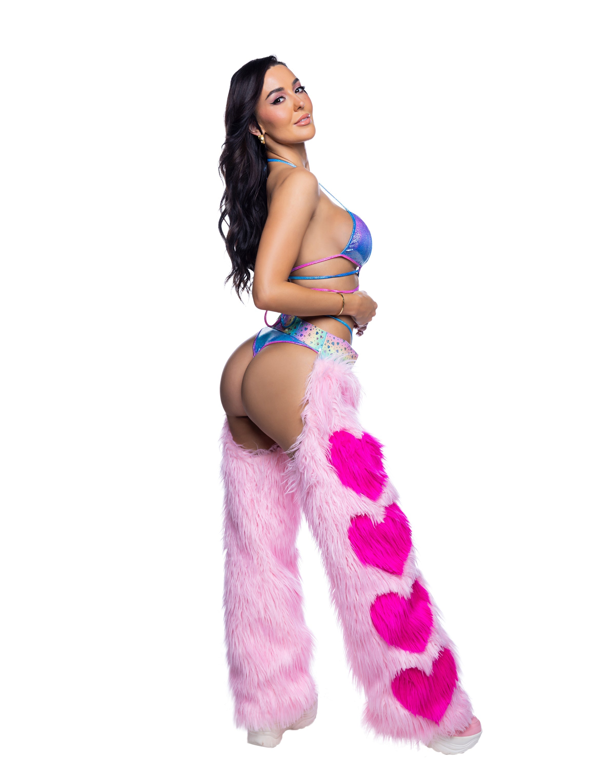BAHJR301 - Confident Faux Fur Heart Chaps