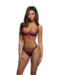 Gorgeous Midnight Rose Bra Set Lingerie Set by Build-A-Hoochie