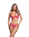 Lovely Infinite Lace Bra Set Lingerie Set in Coral by Build-A-Hoochie