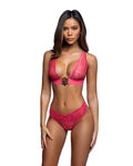 Daring Infinite Lace Halter Set Lingerie Set in Coral by Build-A-Hoochie