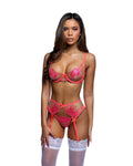 Wild Fire Garter Set in Coral by Build-A-Hoochie