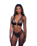 Dazzling Luxe Mirage 2PC Set Lingerie Set in Black by Build-A-Hoochie