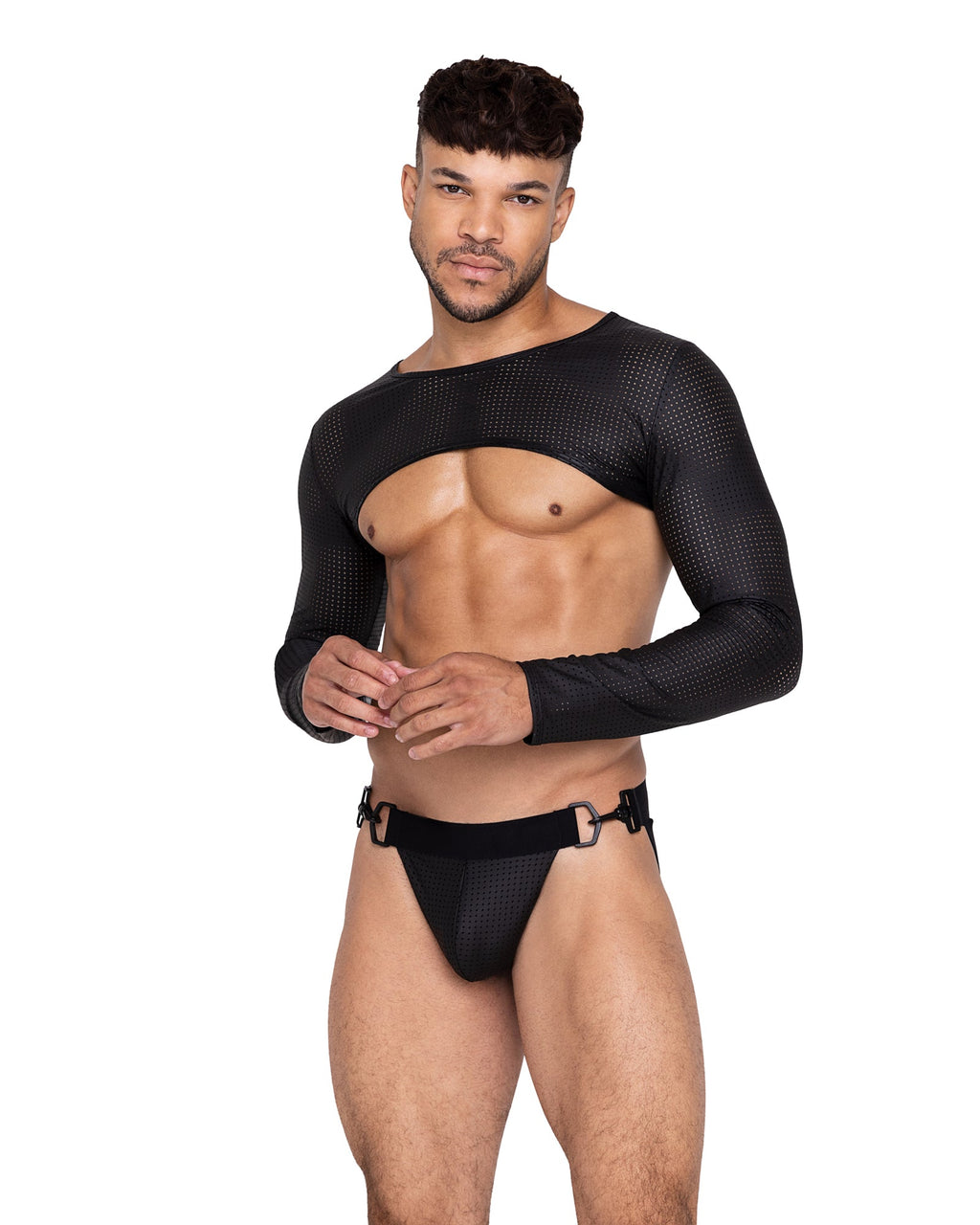 Black Bronzed Master Jockstrap Lingerie Size XL