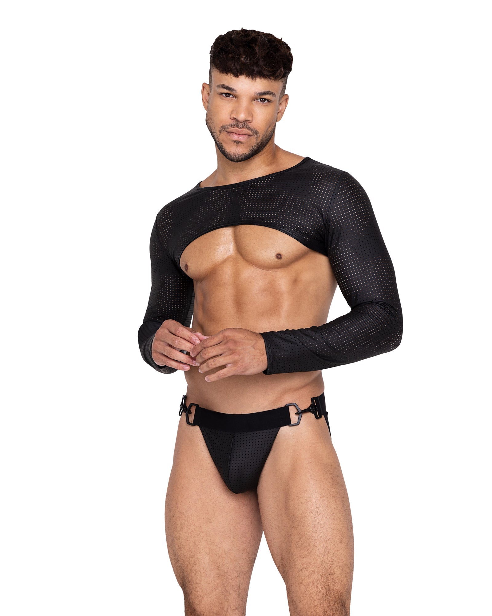 Black Bronzed Master Jockstrap Lingerie Size XL