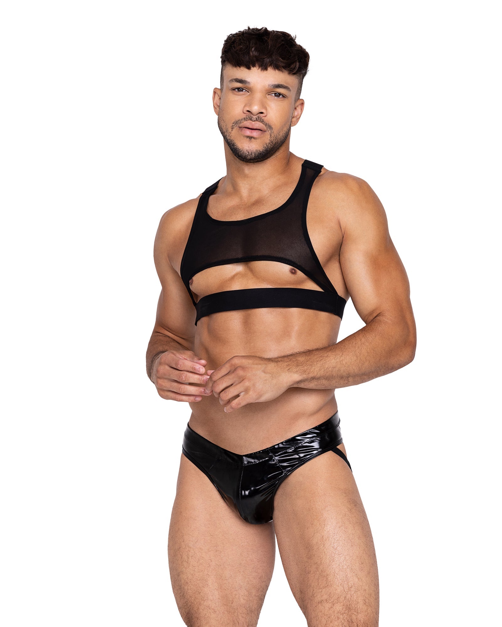 Black Glorious Voyeur Harness Lingerie Size XL