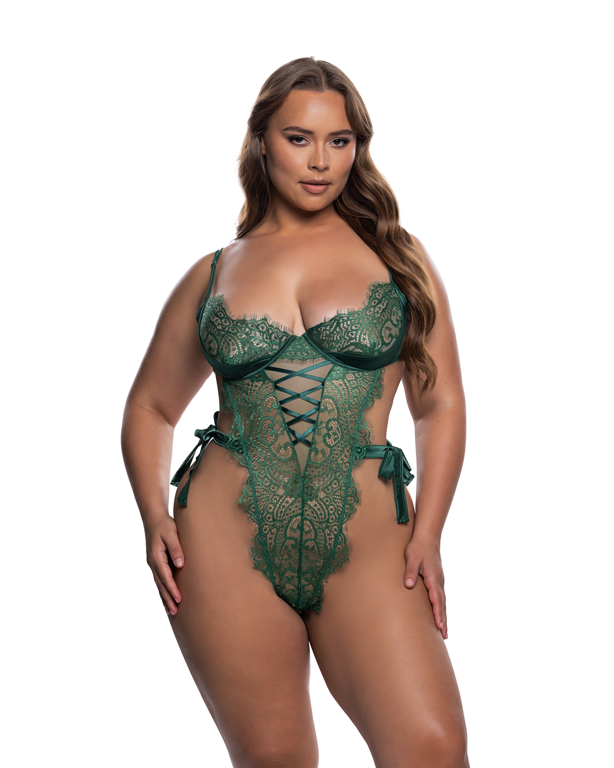 Green Pearl Dreamer’s Lust Teddy Lingerie Size 2X