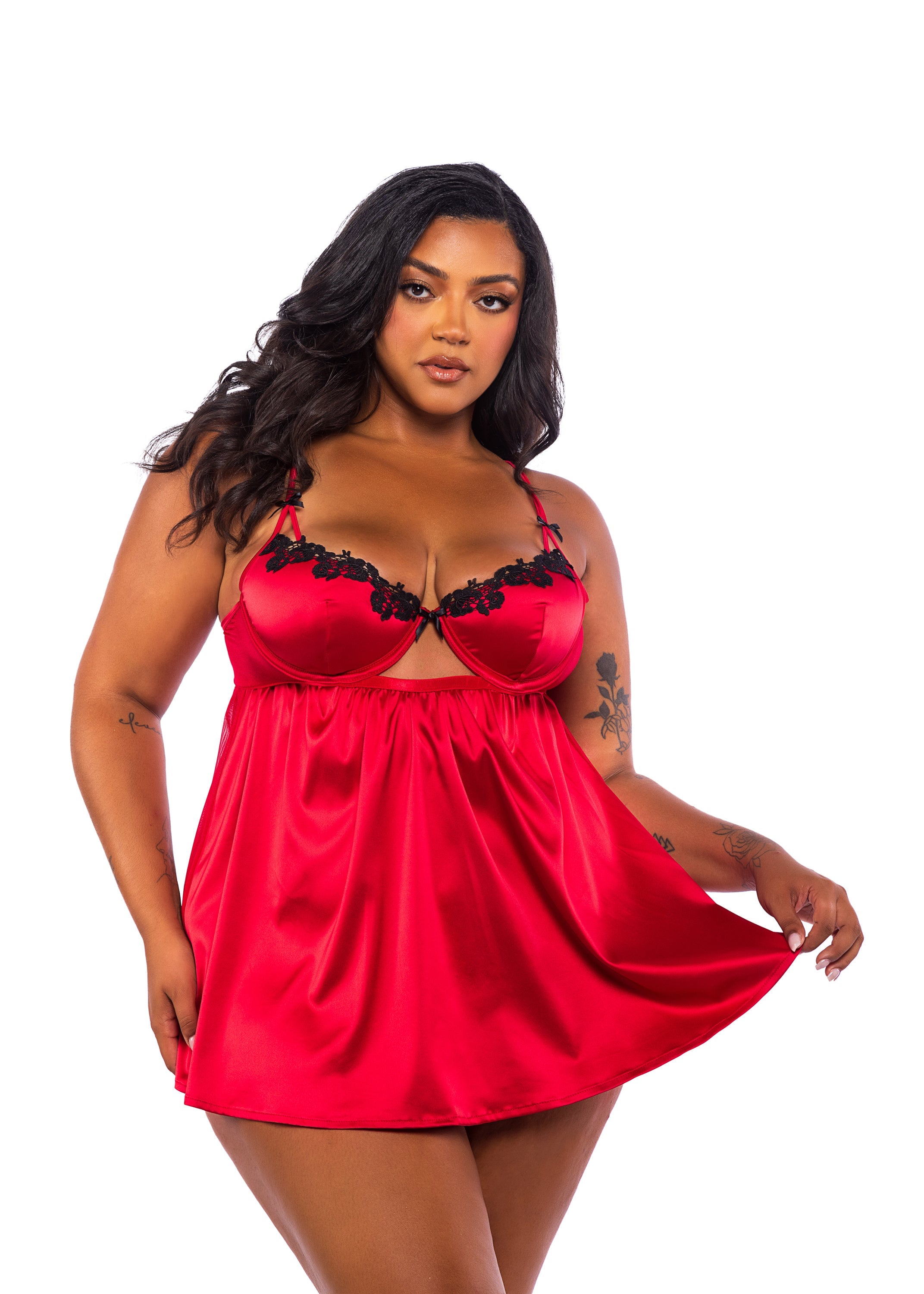 Red Diamond Love & Lust Babydoll 2-Piece Set Lingerie Size 2X