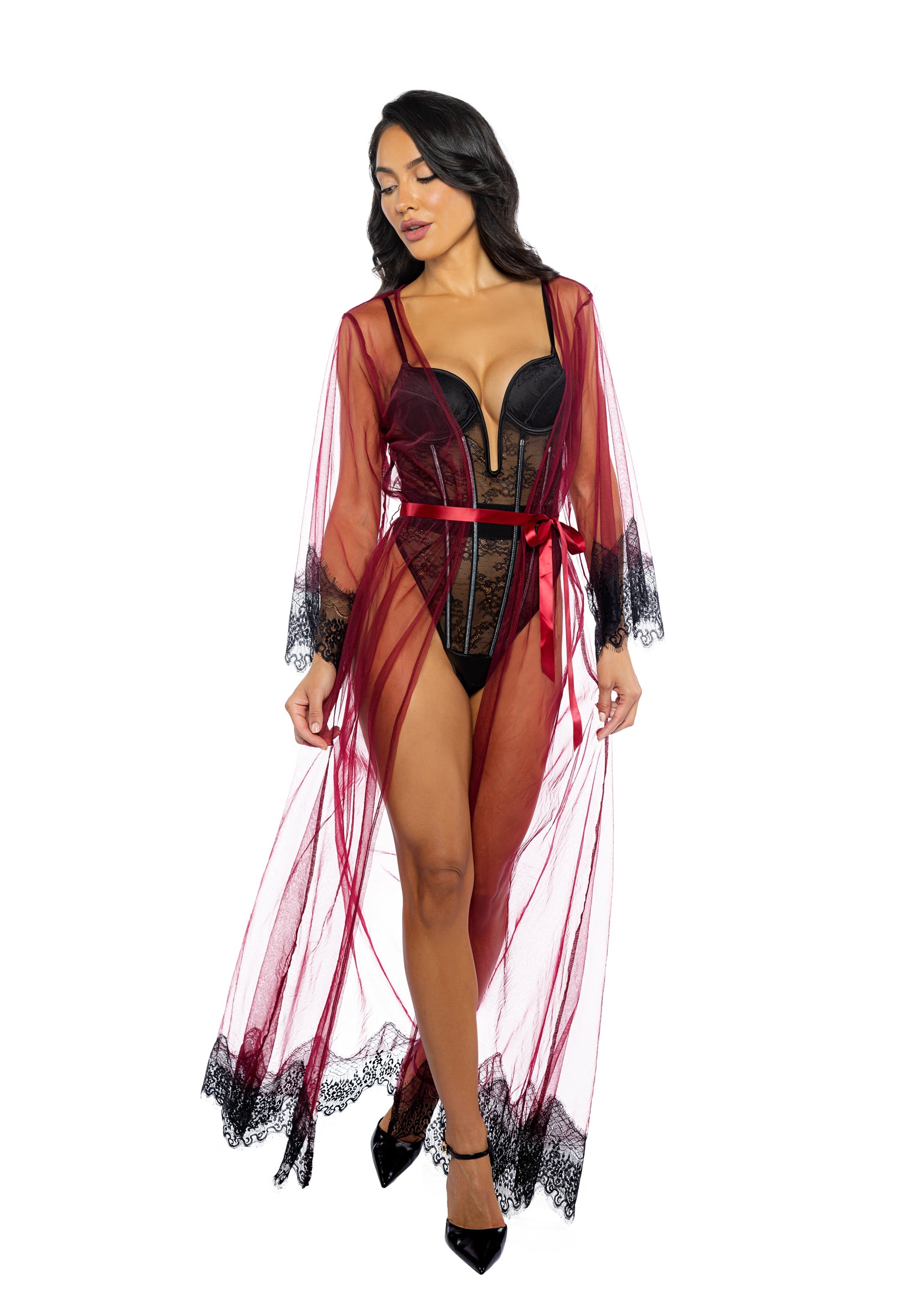 Red Astounding Daydream Maxi Robe Lingerie Size QUEEN