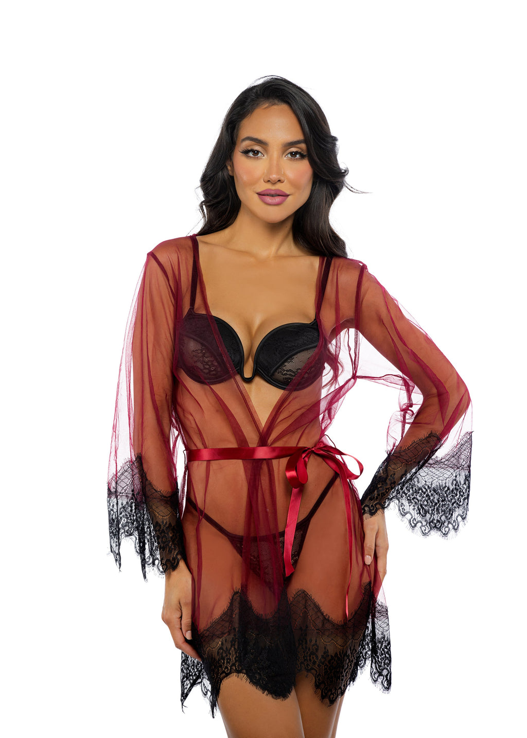 Red Majestic Daydream Mini Robe Lingerie Size ONE SIZE