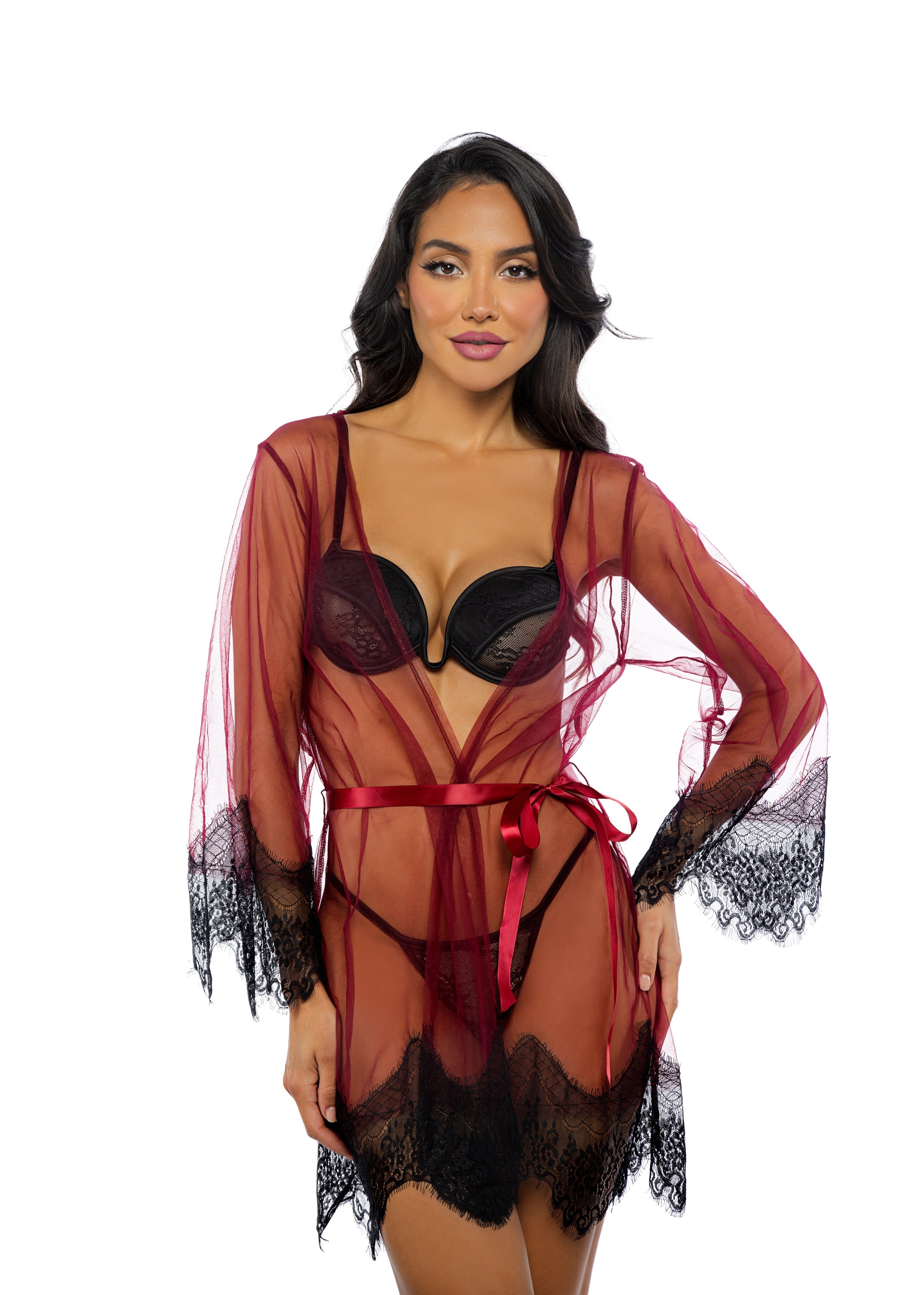 Red Majestic Daydream Mini Robe Lingerie Size ONE SIZE