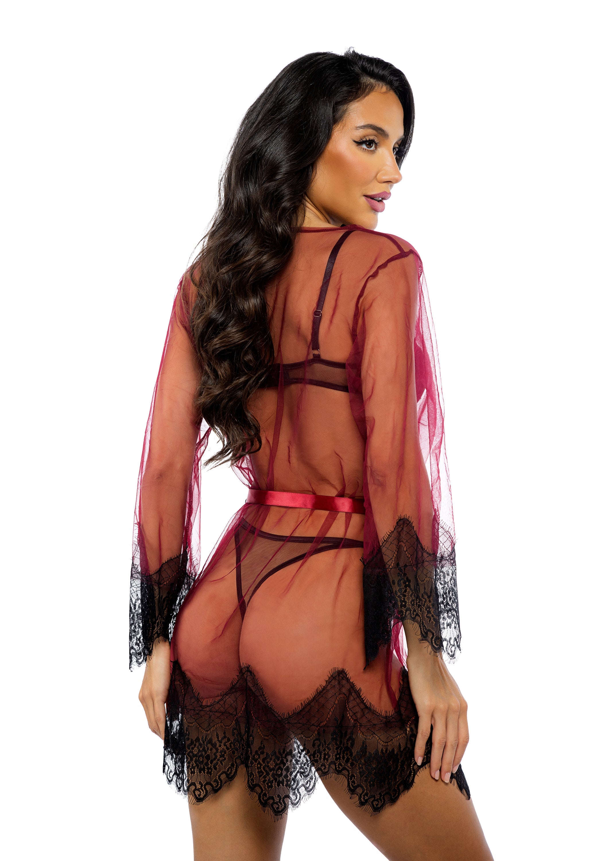 Majestic Daydream Mini Robe Lingerie Back View