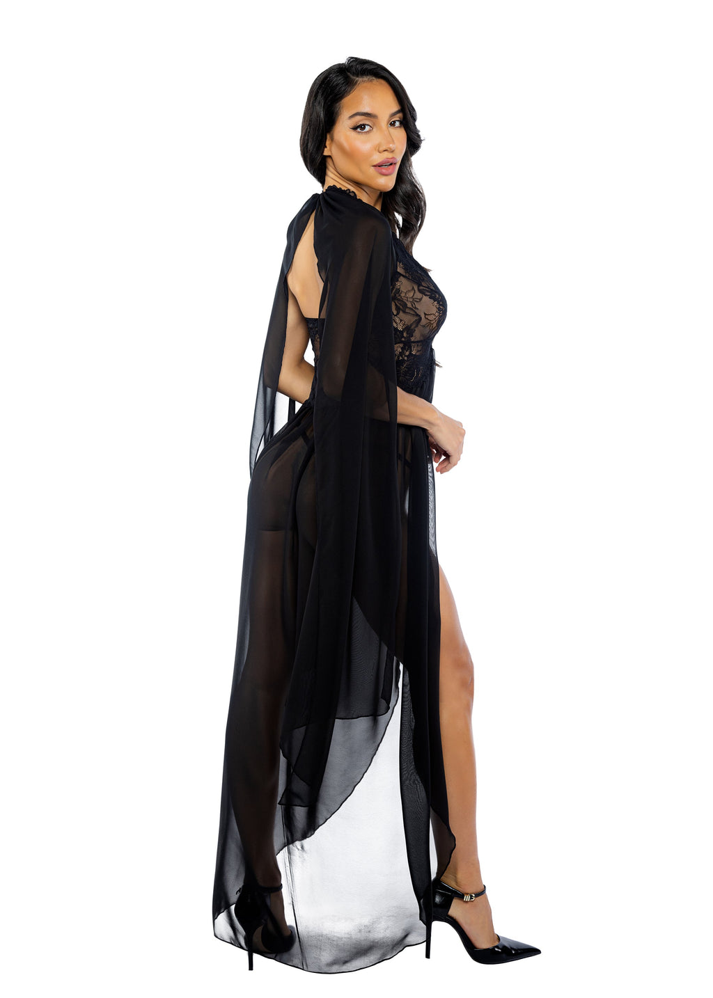 BAHLI768 - Foxy Smoldering Maxi Nightgown 2-Piece Set