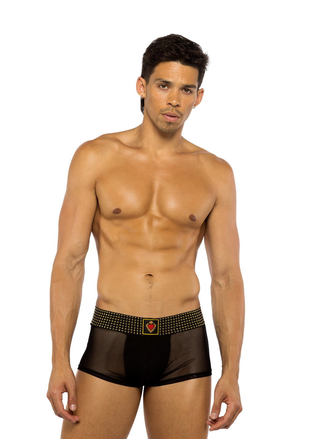 BAHLI781 - Lush Sacred Heart Trunks with Studded Elastic