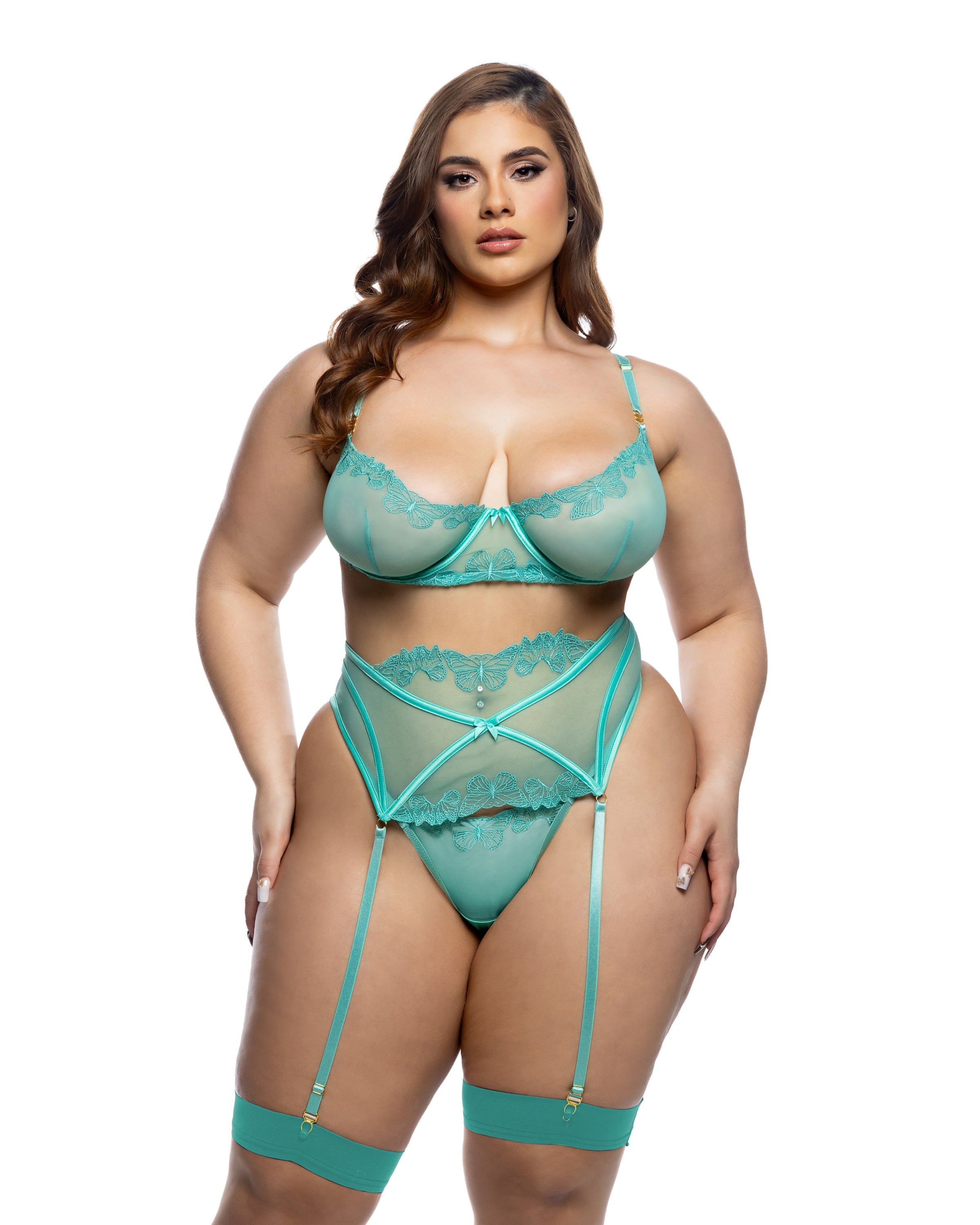 Mint Intimate Butterfly Bliss 3pc Set Lingerie Size 2X