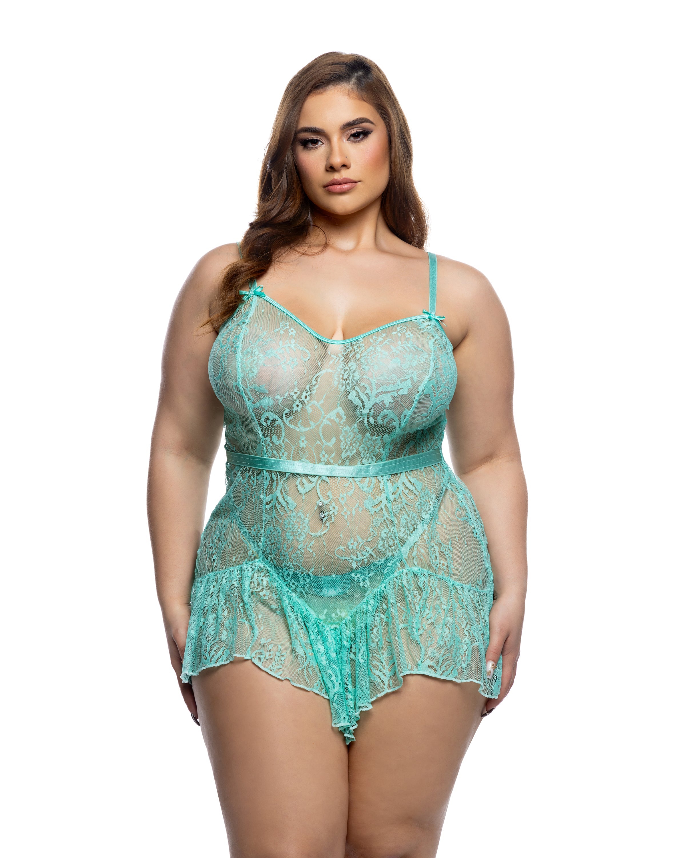 Mint Breathtaking Midnight Kiss Slip Lingerie Size 2X