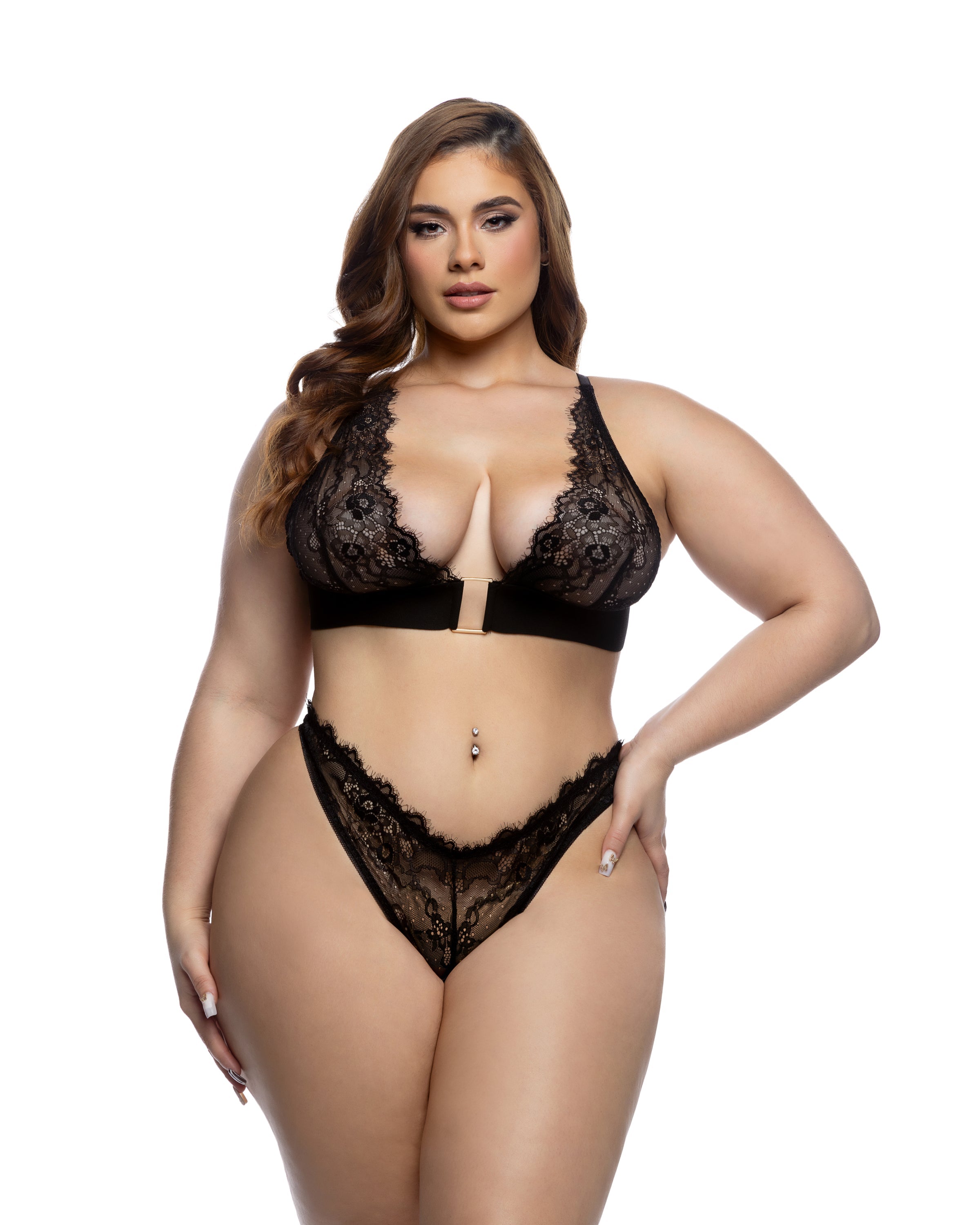 Black Mystic Fever Dream 2pc Set Lingerie Size 2X