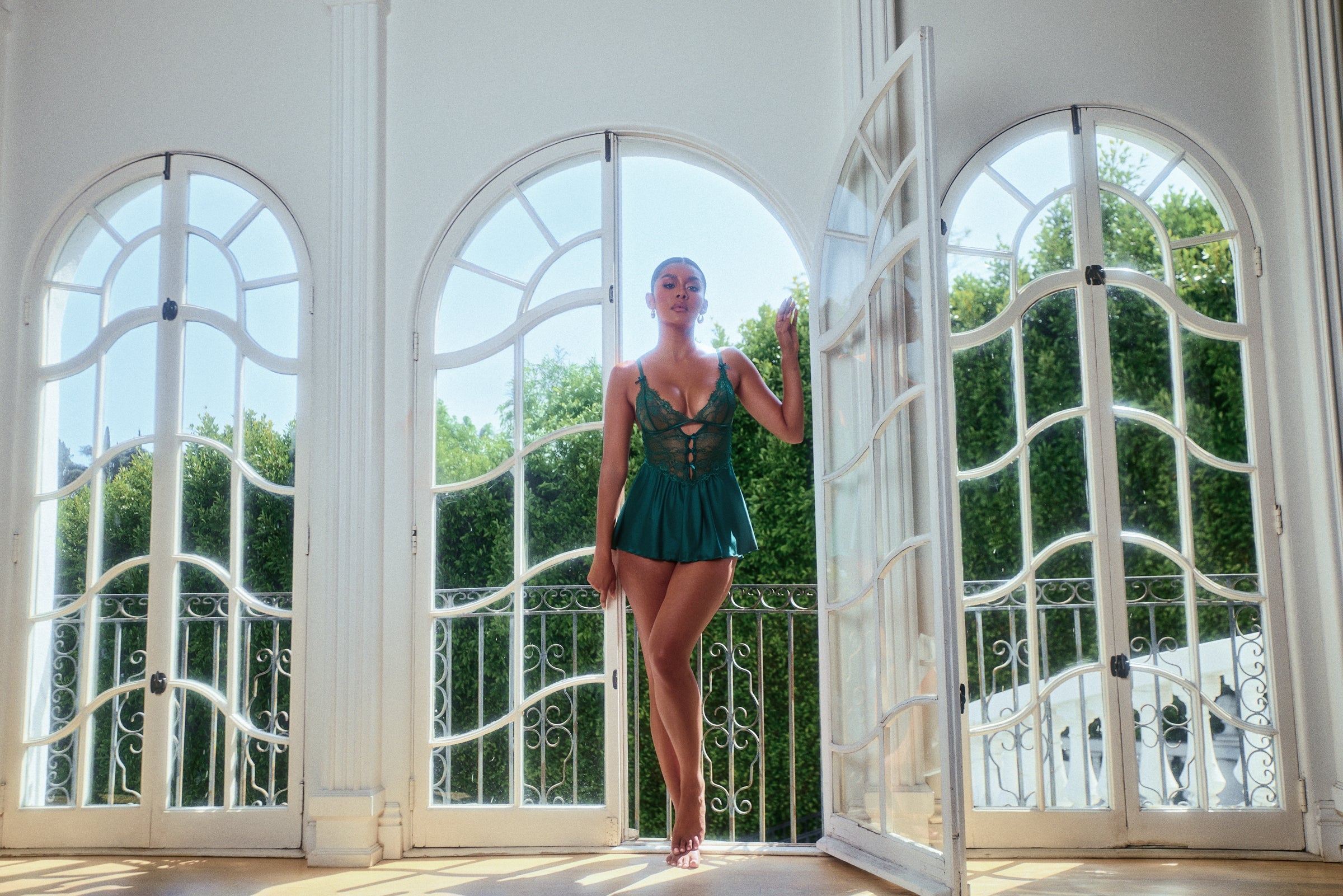 Divine Paradise Dream Babydoll 2-Piece Set in Green by Build-A-Hoochie