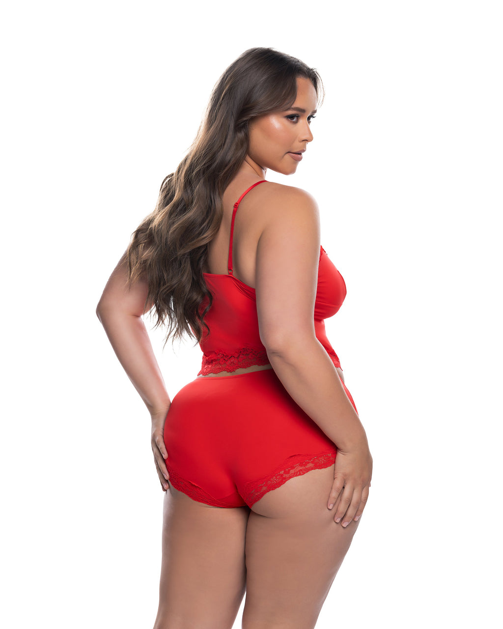 Playful Essentials Set Cami Lingerie Set in Red by Build-A-Hoochie