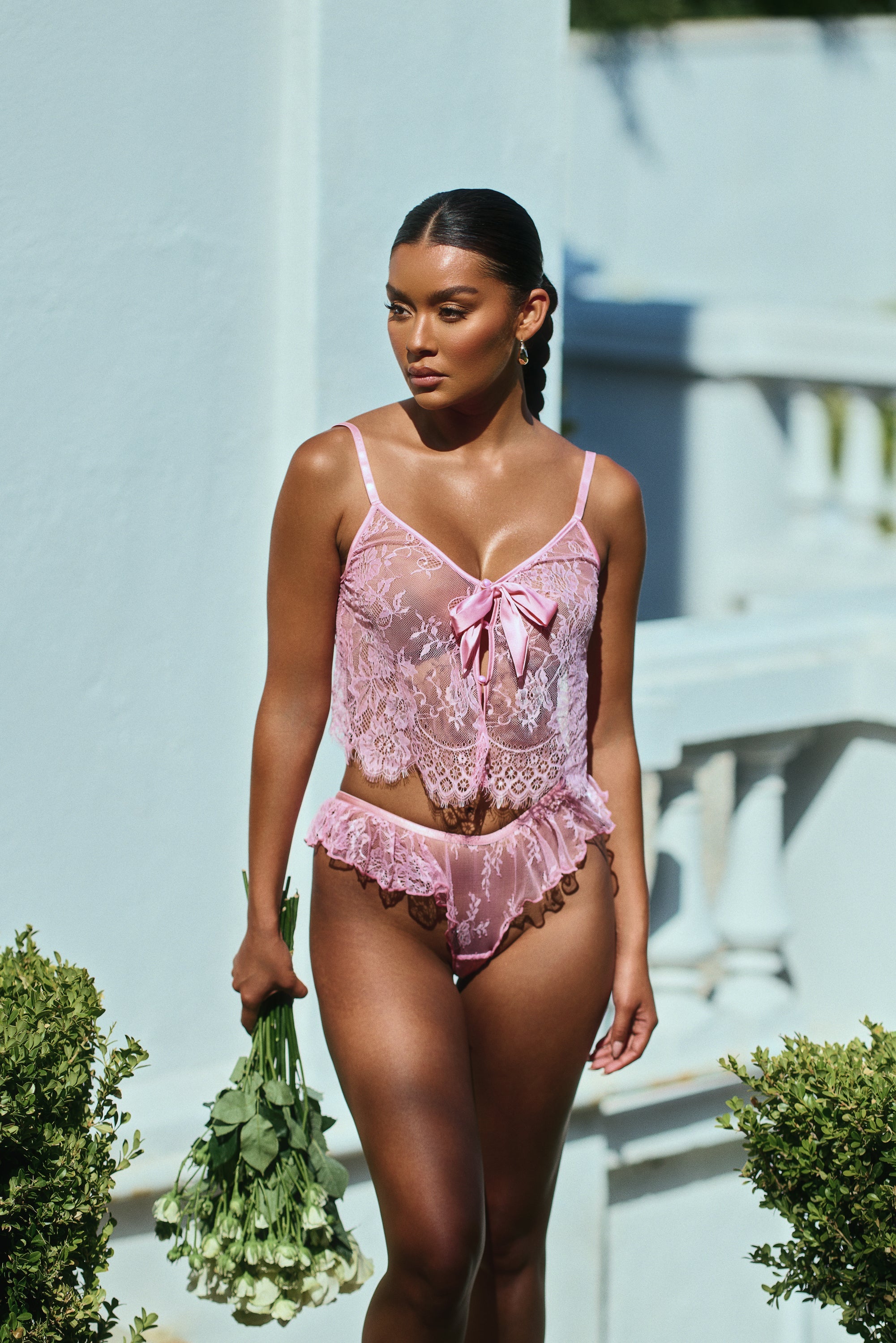 Cheeky Lace Essentials Cami 2-Piece Set Lingerie Set by Build-A-Hoochie