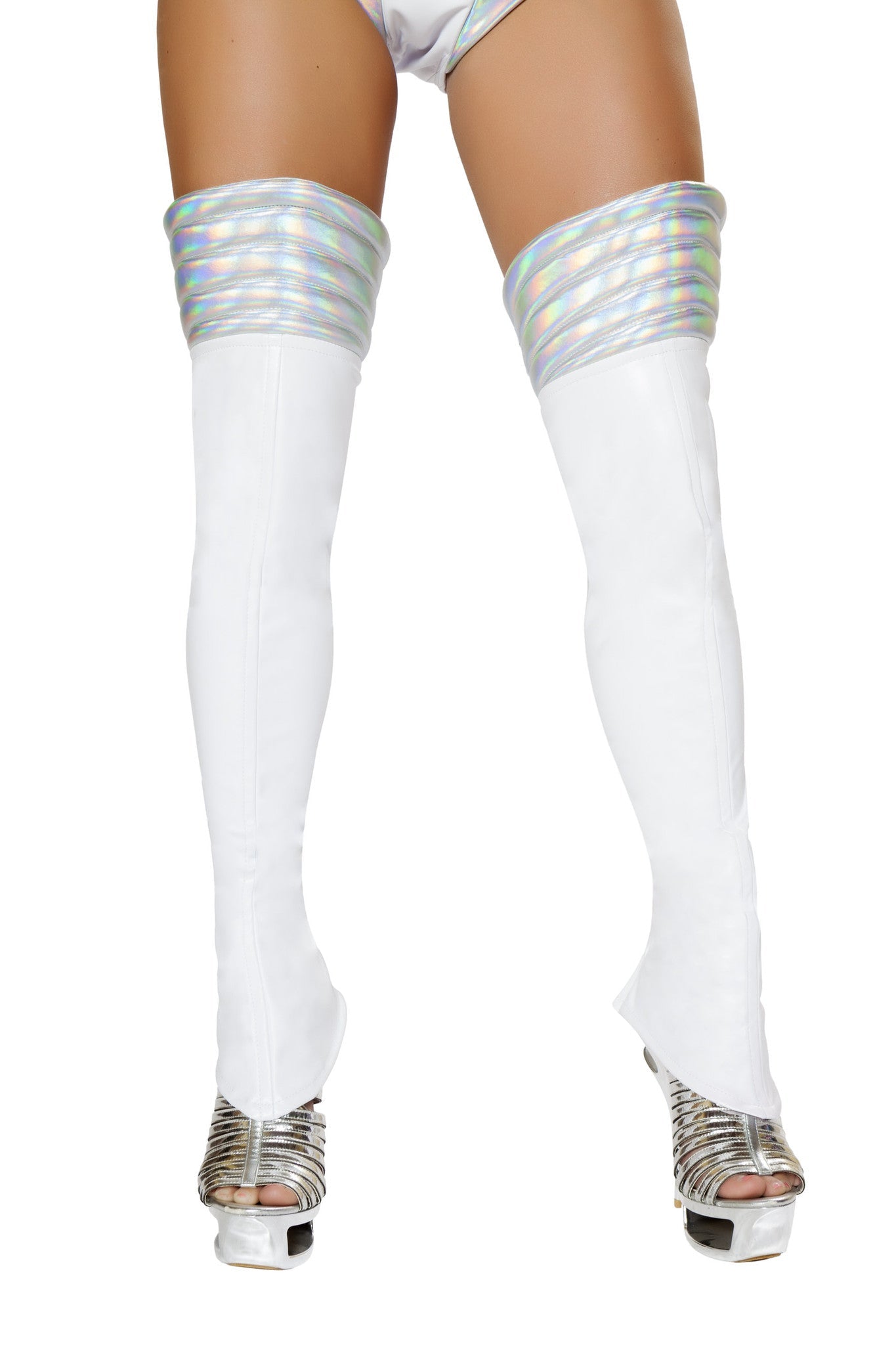 White/silver Enchanting White Space Girl Leggings Costumes Size O/S