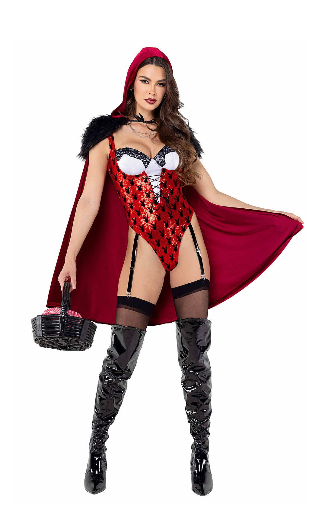 Sparkly 2PC Playboy Enchanted Forest Costume Set in Black by Build-A-Hoochie