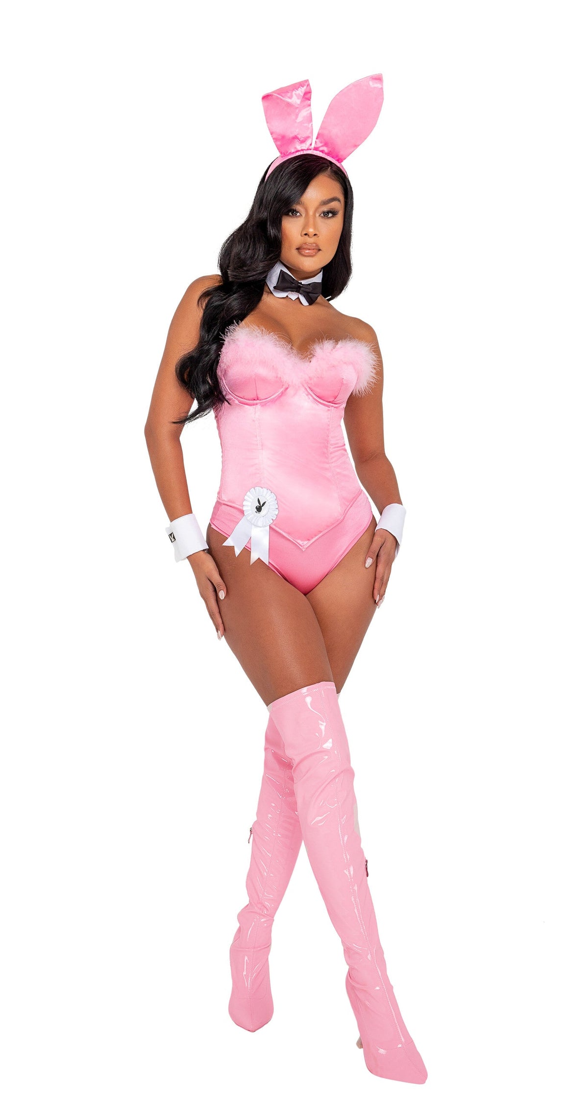 Glamorous 9PC Playboy Boudoir Bunny Costume Set in Black by Build-A-Hoochie