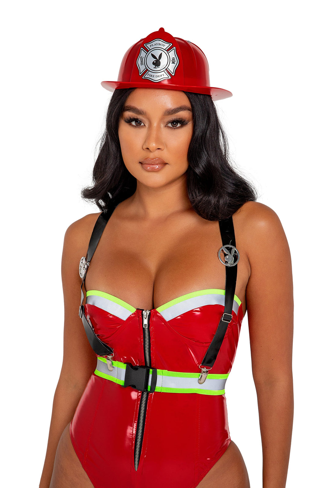 Charming 3PC Playboy Smokin Hot Firegirl Costume Set in Red by Build-A-Hoochie