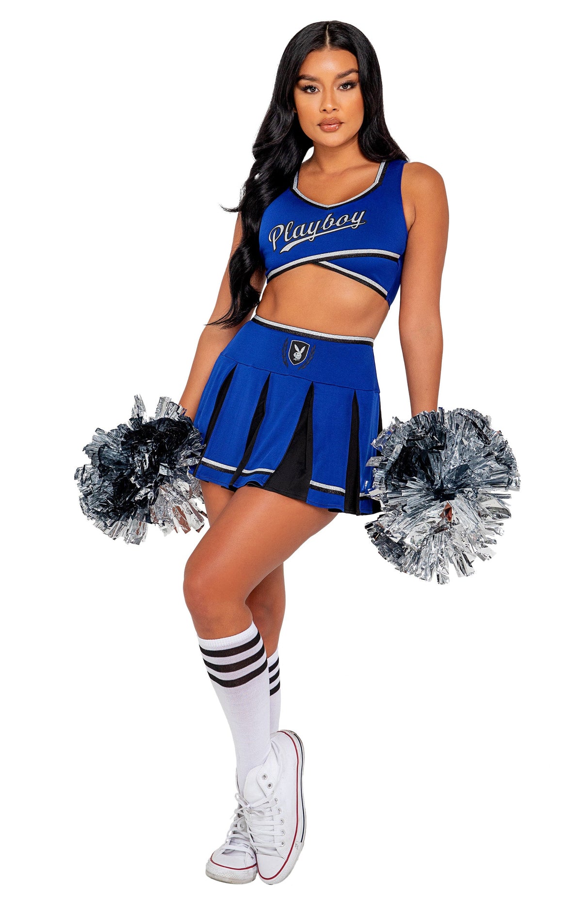 Fabulous 3PC Playboy Cheer Squad Costume Set in Blue by Build-A-Hoochie