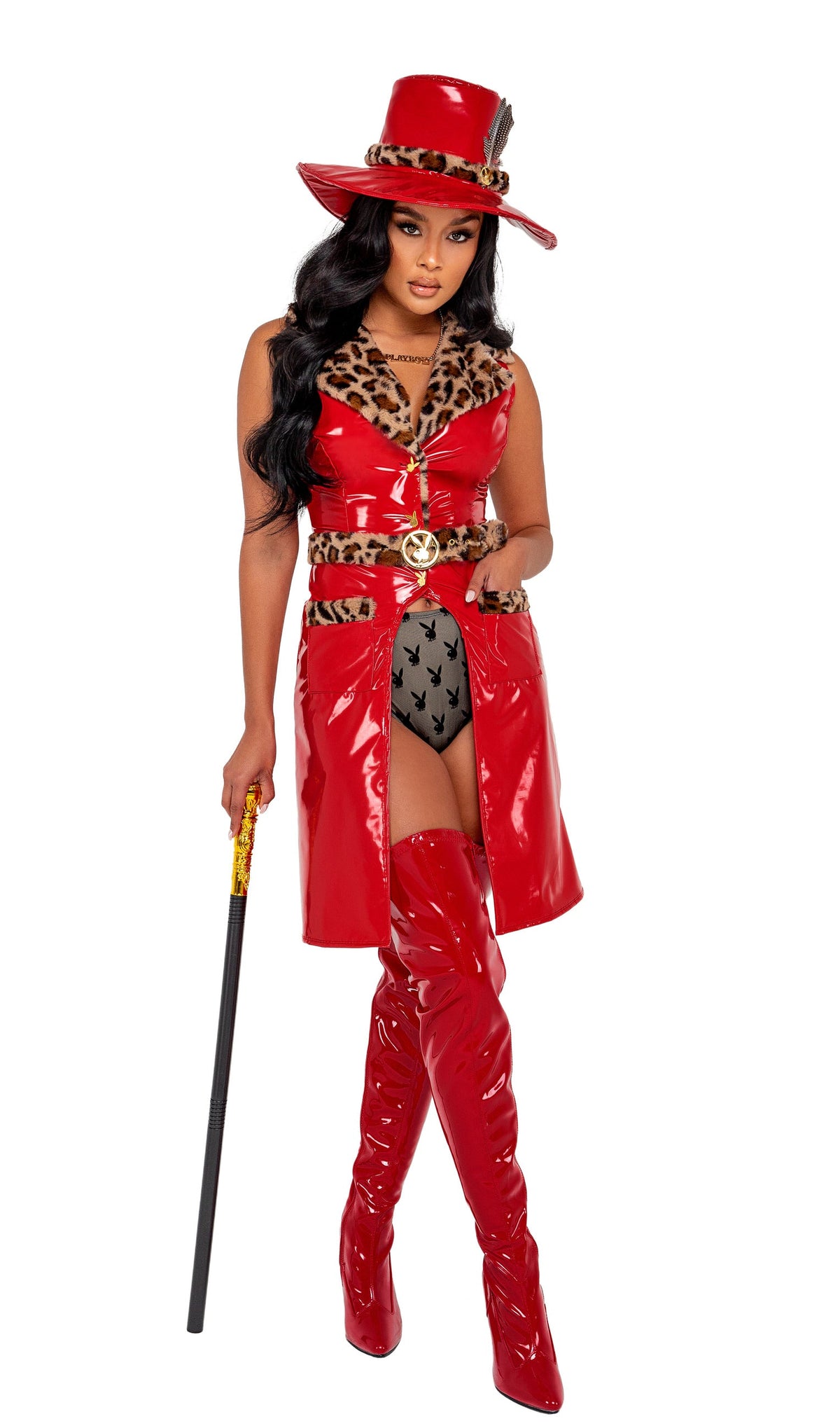 Luxurious 4PC Playboy High Roller Costume Set in Red by Build-A-Hoochie
