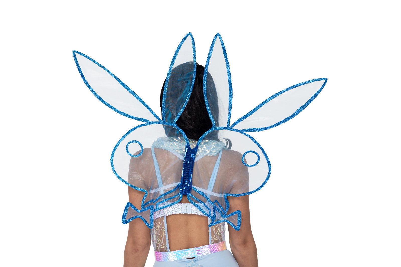 Blue Designer Playboy Bunny Fairy Wings Playboy Costumes Size O/S