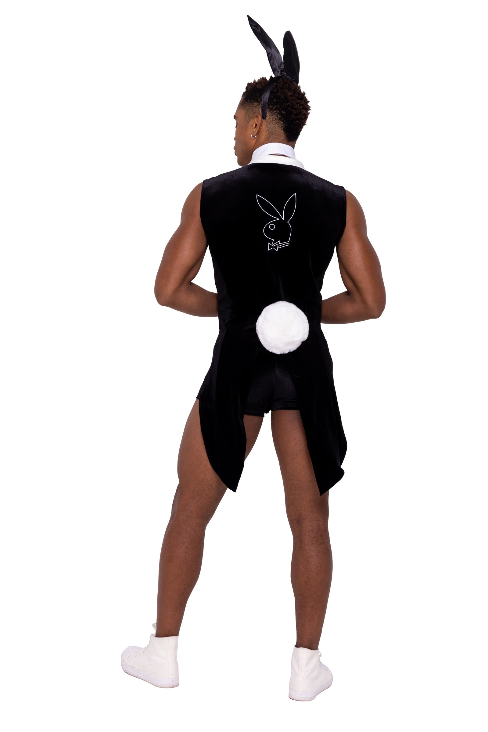 Secret 8PC Playboy Men's Tuxedo Bunny Playboy Costumes Back View