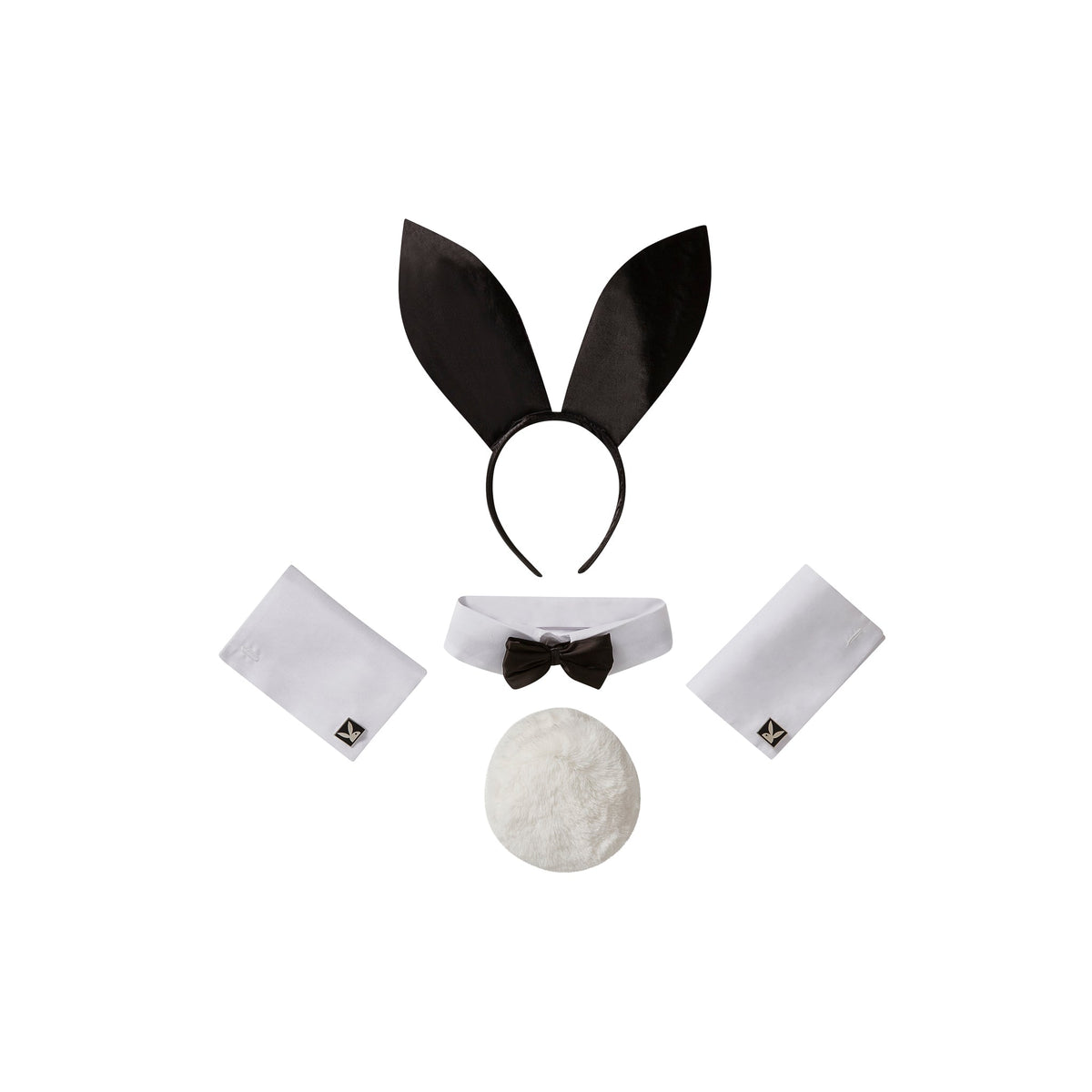 Delightful 5PC Playboy Accessories Kit Costume Accessory Set in Black by Build-A-Hoochie