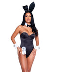 Divine 8PC Classic Playboy Bunny Costume Set in Black by Build-A-Hoochie