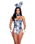 Magical 8PC Playboy Bunny Cover Girl Costume Set in Black by Build-A-Hoochie
