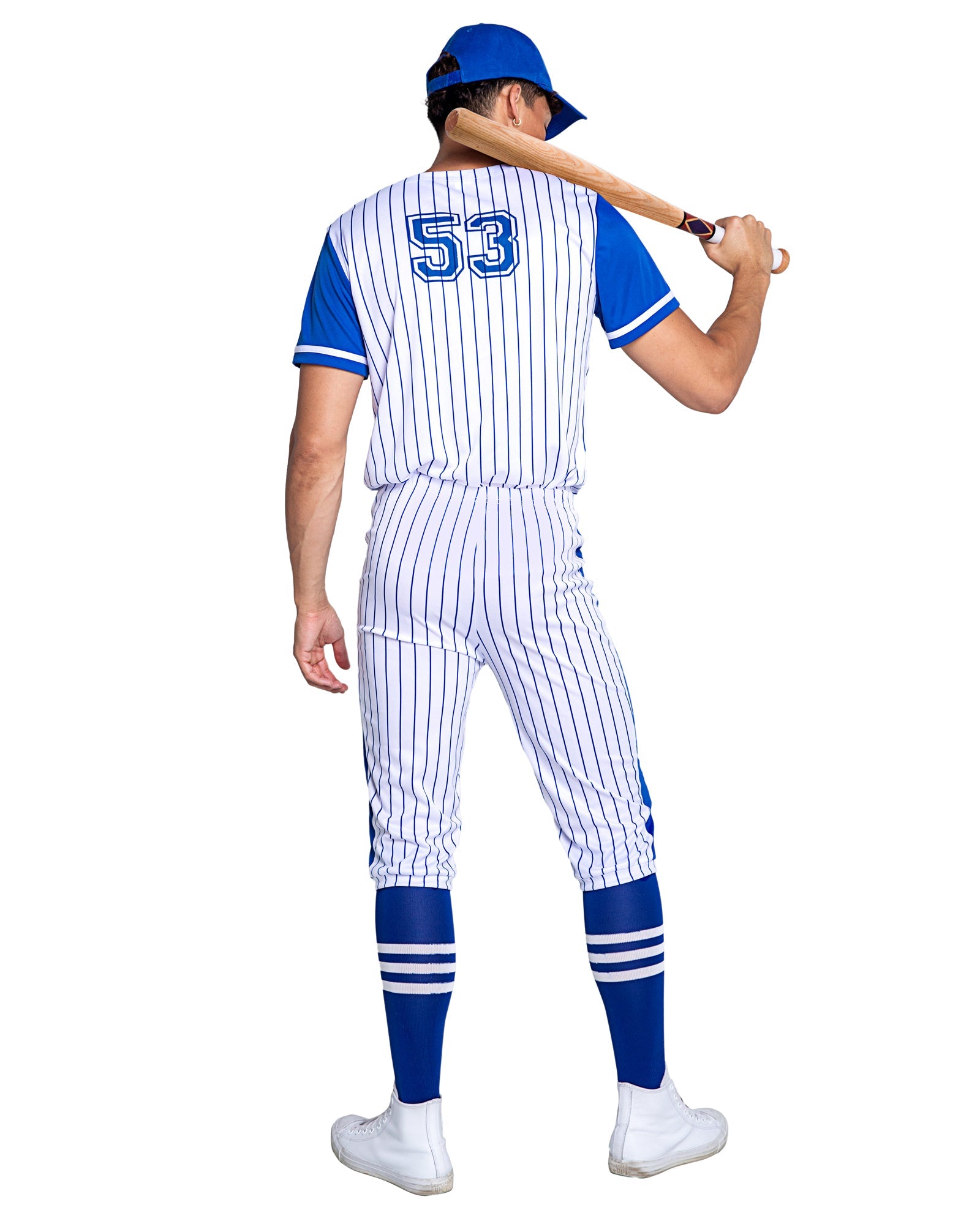 Brilliant 3PC Playboy Baseball Homerun Hunk Playboy Costumes Back View