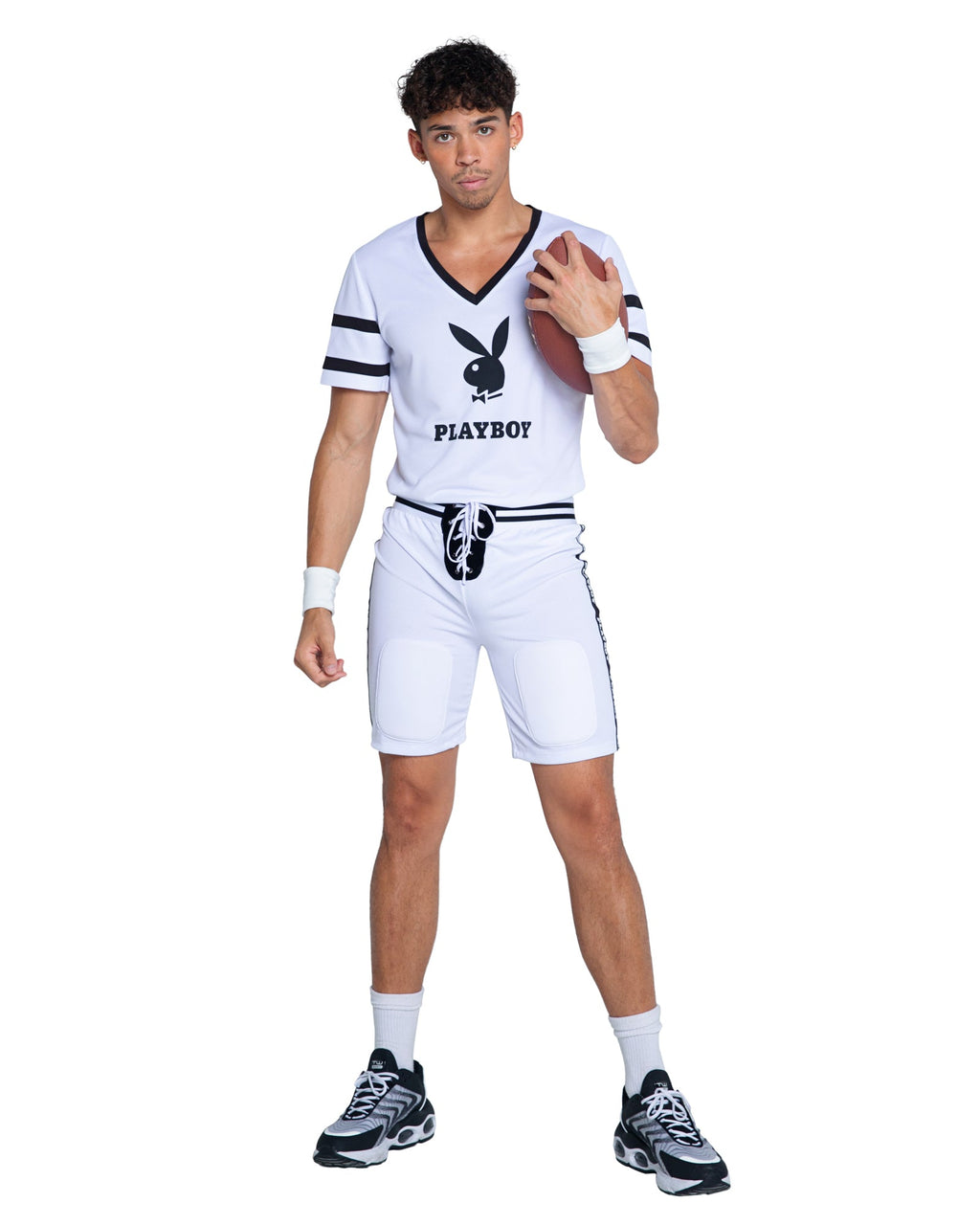 Wild Playboy Football Touchdown Hunk Men's Costume in White by Build-A-Hoochie